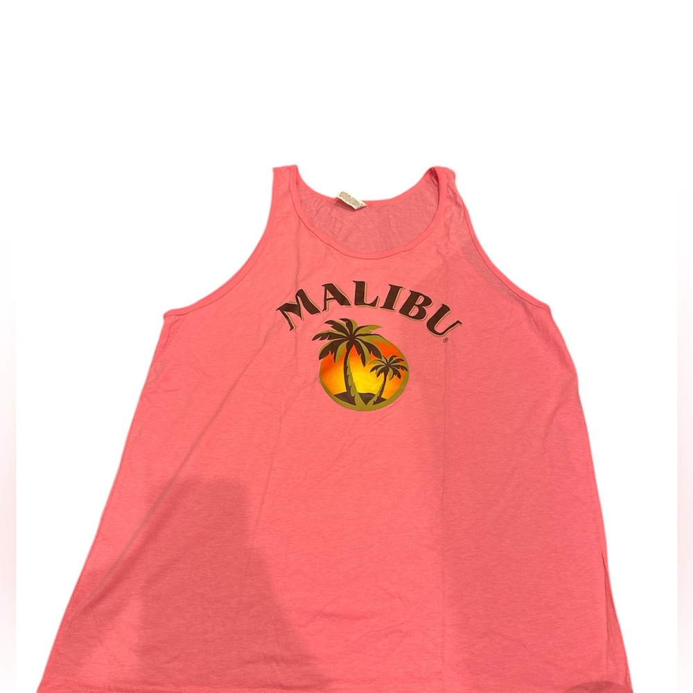 Bella Canvas Malibu pink Large NWOT Malibu drink L Pink Tank - Picture 1 of 12